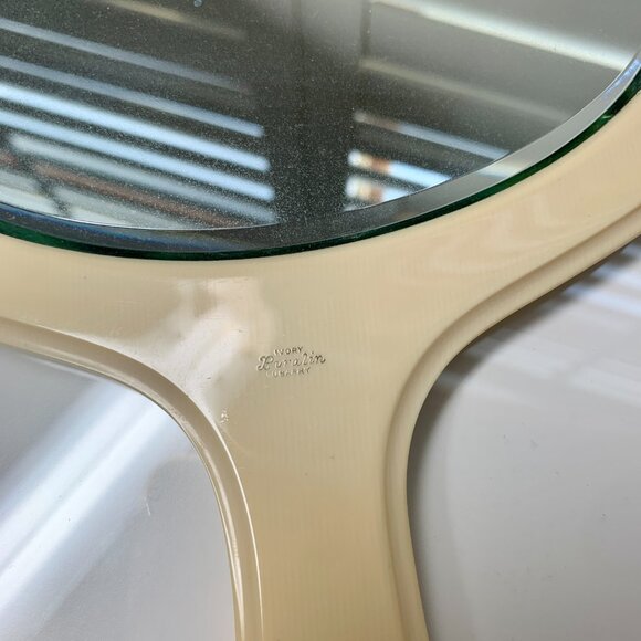 Vintage DuBarry Hand Mirror – Ivory Peralin Beveled Vanity Mirror - Picture 3 of 5